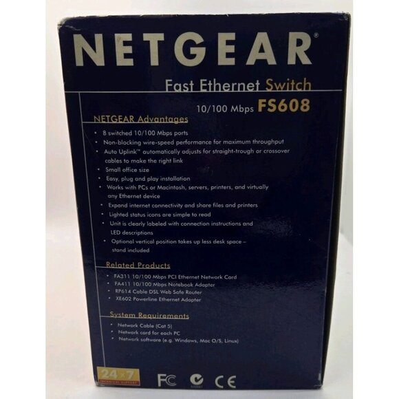 NetGear ProSafe FS608NA 8-Ports Rack-Mountable Ethernet Switch NIB Fast Shipping - Picture 2 of 5